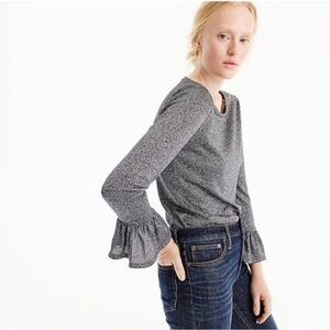 J. Crew Sparkle Bell Sleeve Top - Rose Gold